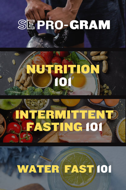 An overview of various diet plans, including Nutrition 101, Intermittent Fasting 101, and Water Fast 101, providing a comprehensive guide to different approaches for health and fitness.